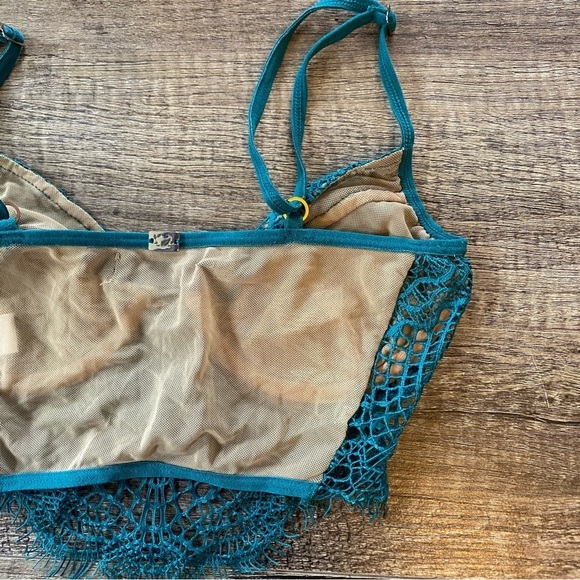 For Love & Lemons Bat Your Lashes Underwire Bra - Jade Size Small - Picture 6 of 16